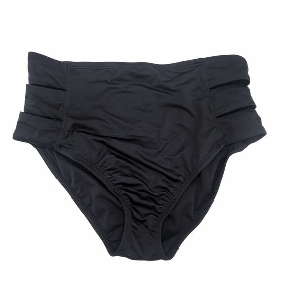 Beach Betty 3 Pc Bikini Set Black Swim Top & Bottom & Leopard Crop Top Size M/L - Picture 10 of 16